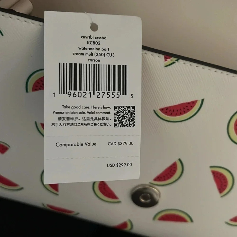 Kate Spade Staci Carson Convertible Watermelon Party Crossbody Cream Multi NWT - Picture 6 of 6